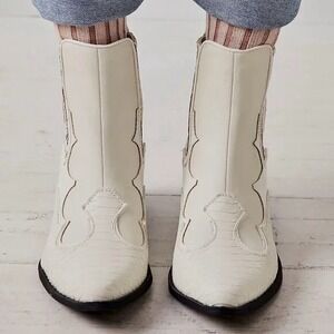 COCONUTS BY MATISSE Free People Women's 6 Ivory Milo Western Boots Cowgirl